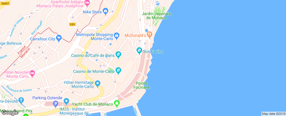Отель Fairmont Monte Carlo на карте Франции