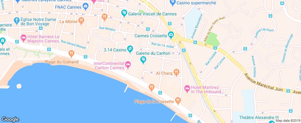 Отель Grand Hotel Mercure Croisette Beach на карте Франции