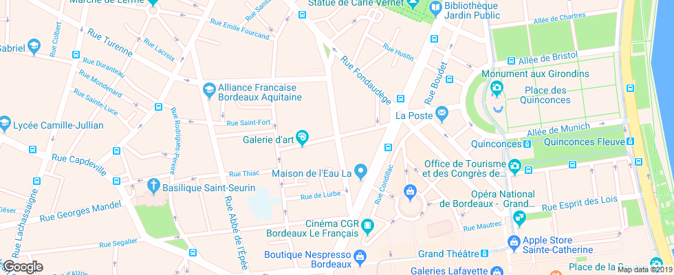 Отель Le Boutique Hotel Bordeaux на карте Франции