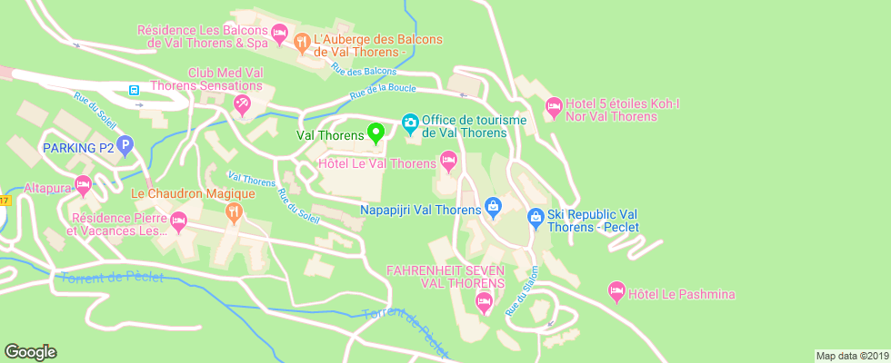 Отель Le Val Thorens на карте Франции