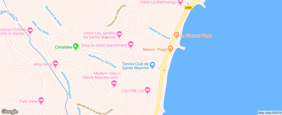 Отель Les Jardins De St Maxime на карте Франции