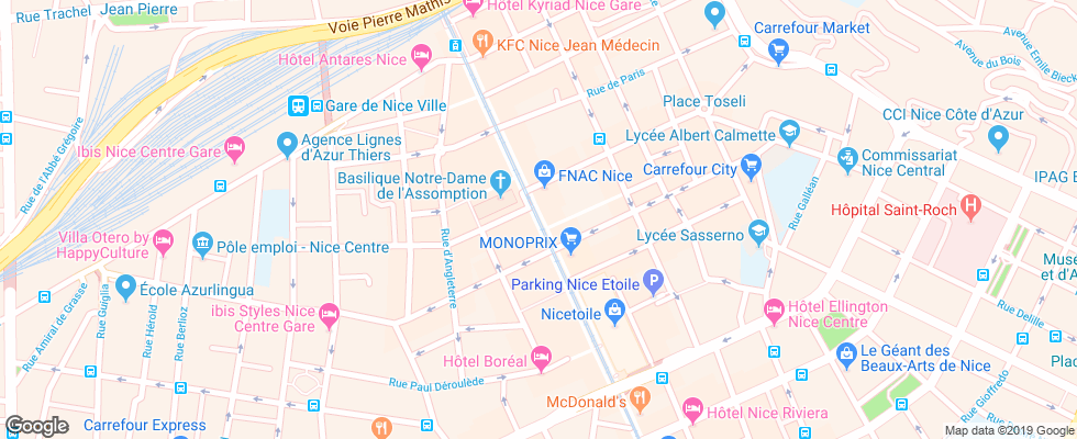 Отель Mercure Nice Centre Notre Dame на карте Франции