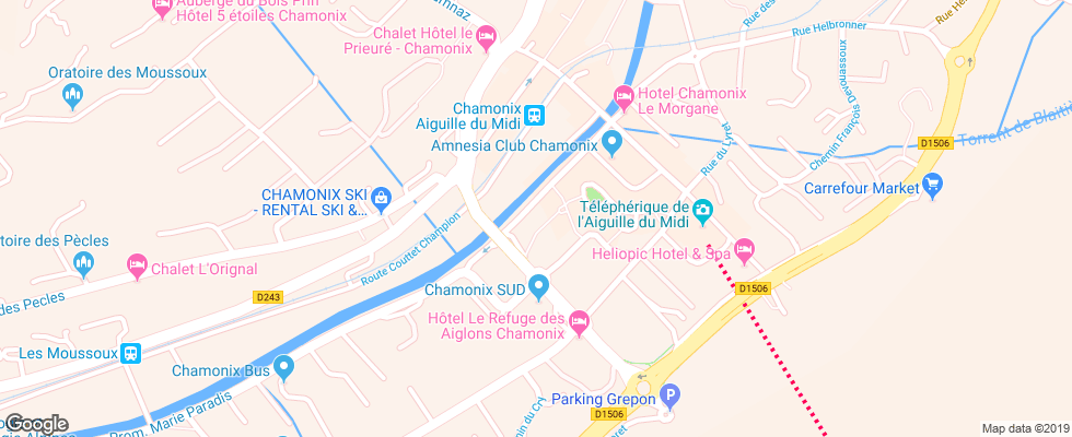 Отель P&v Residence Les Aiglons Chamonix на карте Франции
