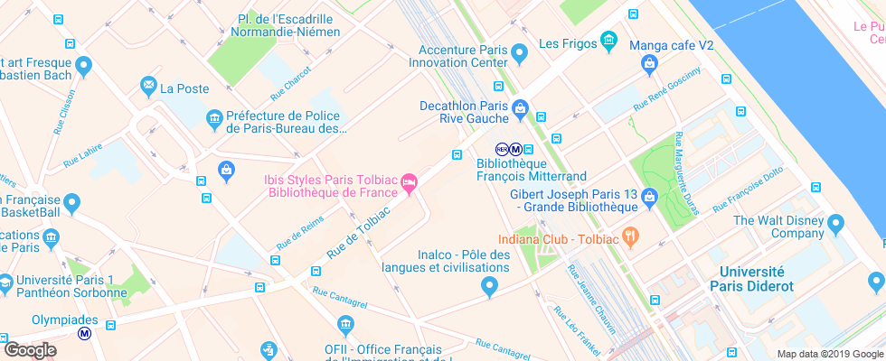 Отель Park & Suites Paris Grande Bibliotheque на карте Франции