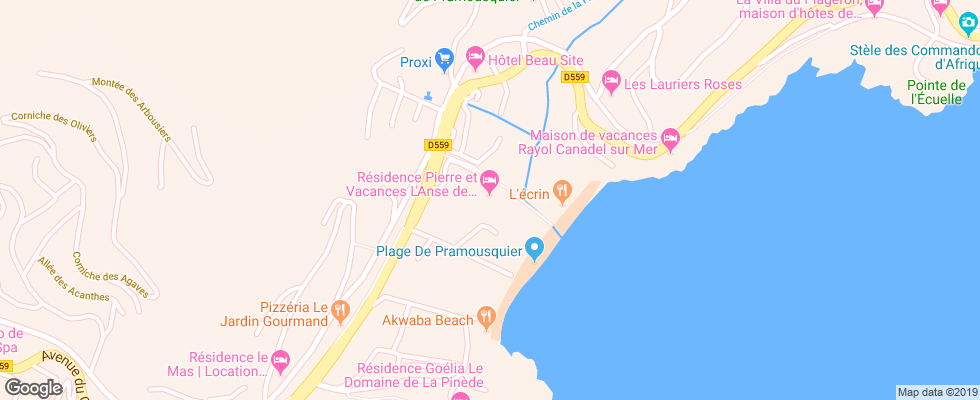 Отель Res. Pv L Anse De Pramousquier Apt на карте Франции