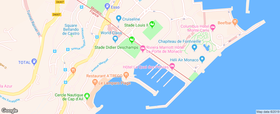 Отель Riviera Marriott Hotel La Porte De Monaco на карте Франции
