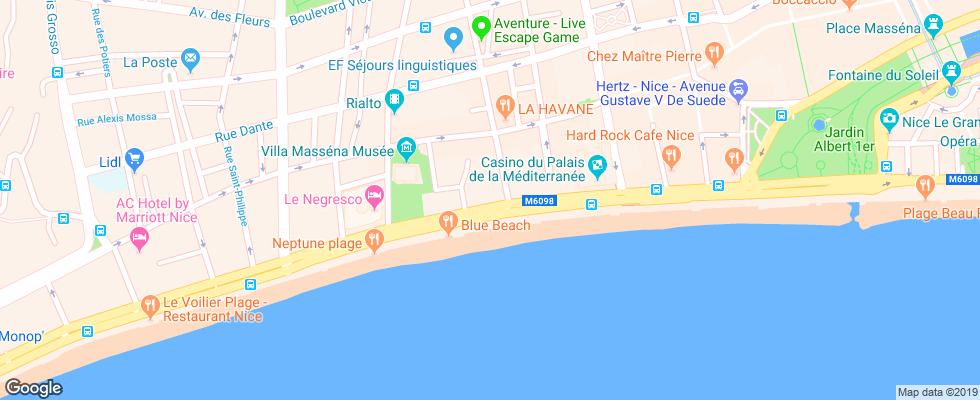 Отель Westminster Nice на карте Франции