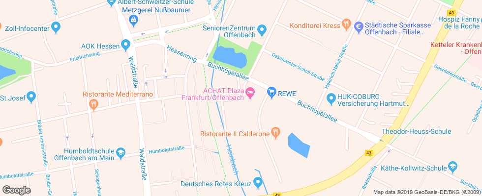 Отель Achat Plaza Frankfurt/offenbach на карте Германии