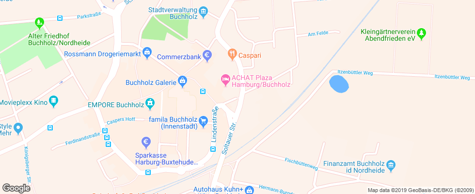 Отель Achat Plaza Landart Hamburg Buchholz на карте Германии