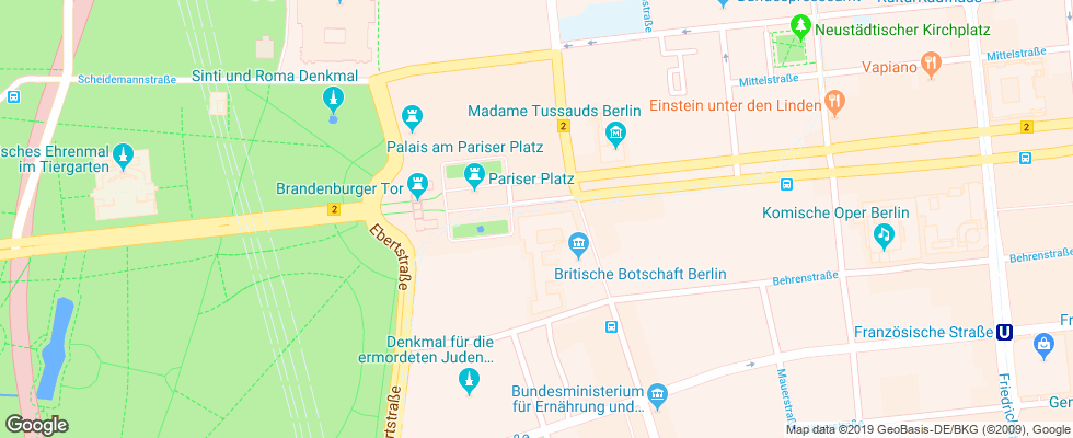 Отель Adlon Kempinski на карте Германии