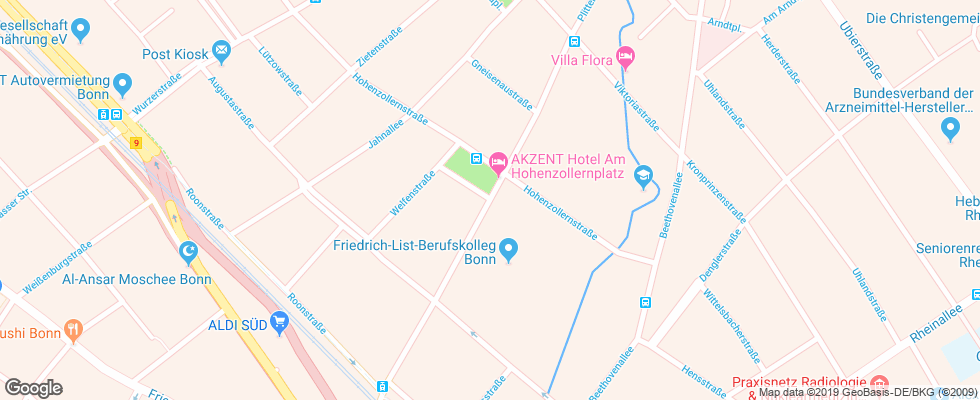 Отель Akzent Am Hohenzollernplatz на карте Германии