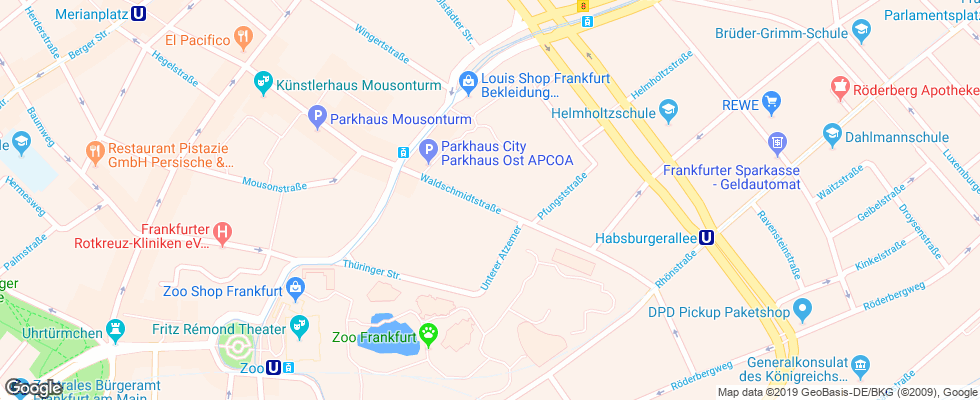 Отель Alexander Am Zoo на карте Германии