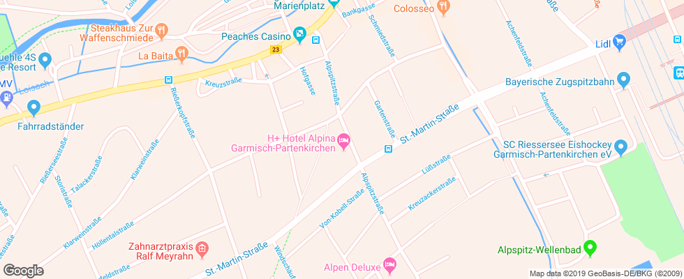 Отель Alpina на карте Германии
