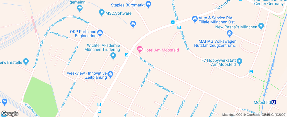 Отель Am Moosfeld на карте Германии