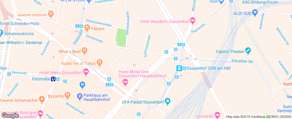 Отель Asahi Duesseldorf на карте Германии