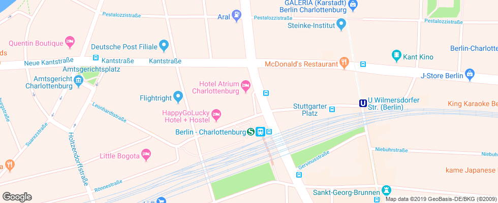 Отель Atrium Charlottenburg на карте Германии