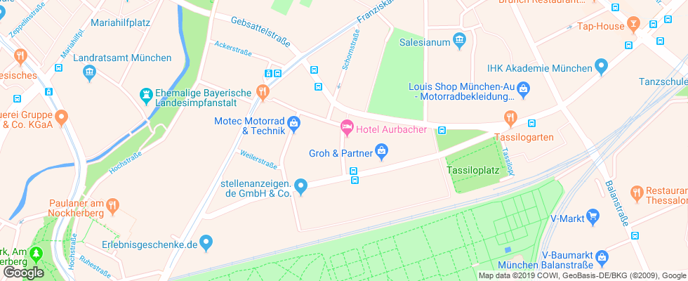 Отель Aurbacher на карте Германии