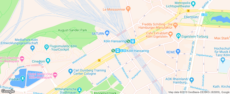 Отель Azimut Koeln City Center на карте Германии