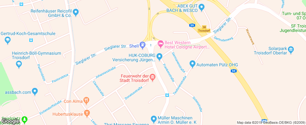 Отель Balladins Superior Hotel Koln Airport на карте Германии