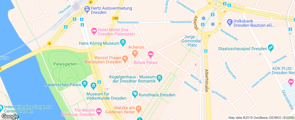 Отель Bauelow Palais & Residenz на карте Германии