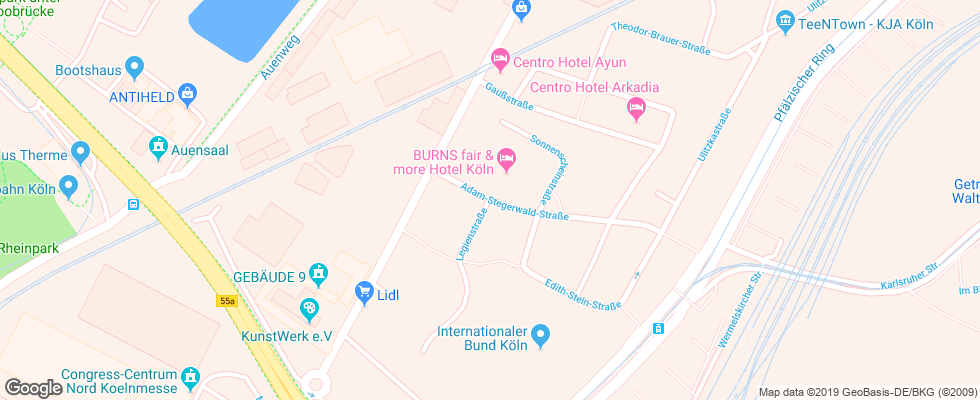 Отель Burns Art Cologne на карте Германии