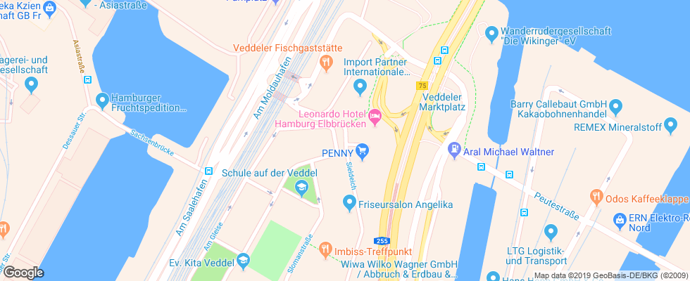 Отель Carat Hamburg на карте Германии