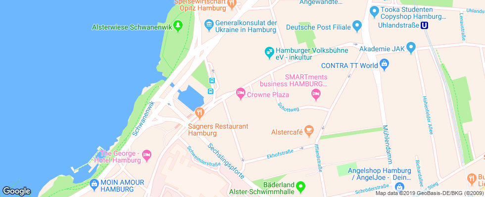 Отель Crowne Plaza Hamburg на карте Германии