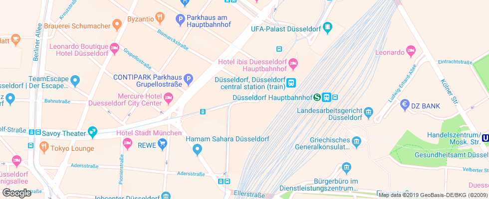 Отель Cvjm Duesseldorf Hotel & Tagung на карте Германии