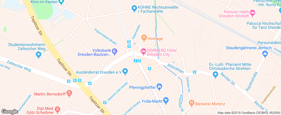 Отель Dormero Konigshof Dresden на карте Германии