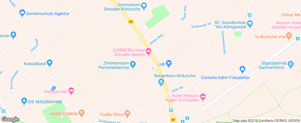 Отель Dresdner Heide на карте Германии