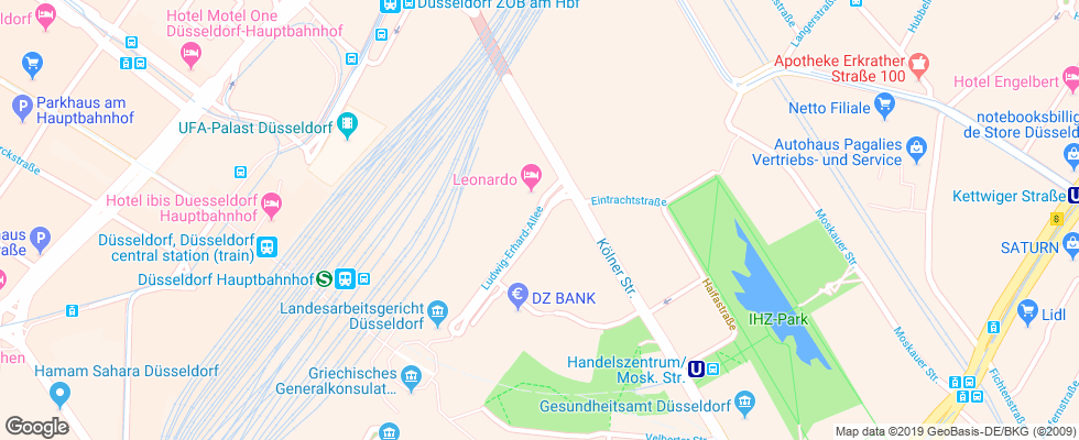 Отель Ibis Duesseldorf Zentrum на карте Германии