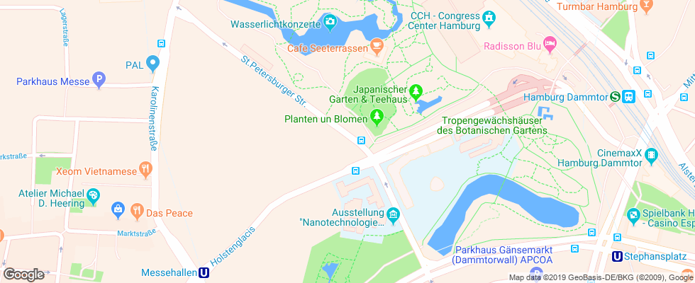Отель Intercityhotel Hamburg Dammtor-Messe на карте Германии