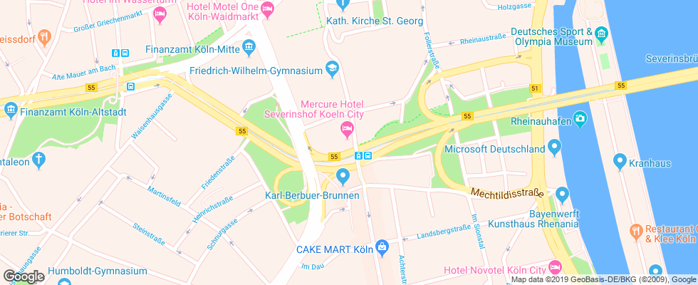 Отель Mercure Hotel Severinshof на карте Германии