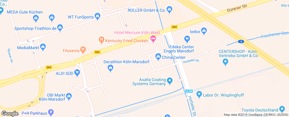 Отель Mercure Koeln West на карте Германии