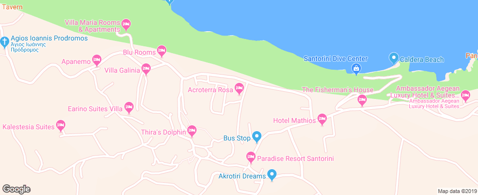 Отель Acroterra Rosa Luxury Suites на карте Греции