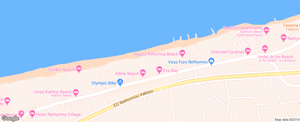 Отель Adele Beach Hotel на карте Греции