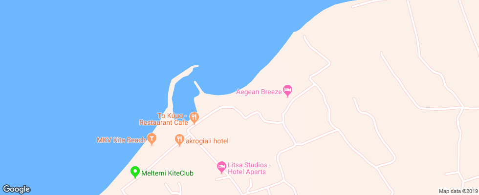 Отель Aegean Breeze Resort на карте Греции