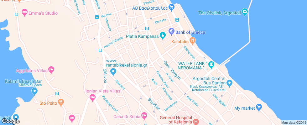Отель Aenos на карте Греции