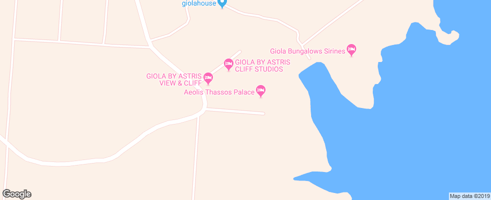 Отель Aeolis Thassos Palace на карте Греции
