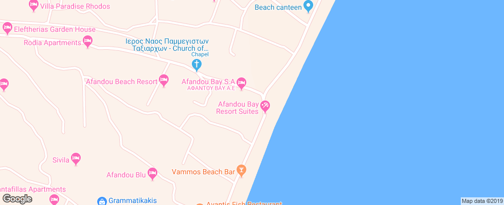Отель Afandou Bay Resort на карте Греции