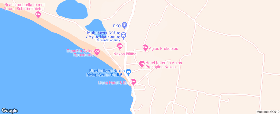 Отель Agios Prokopios на карте Греции