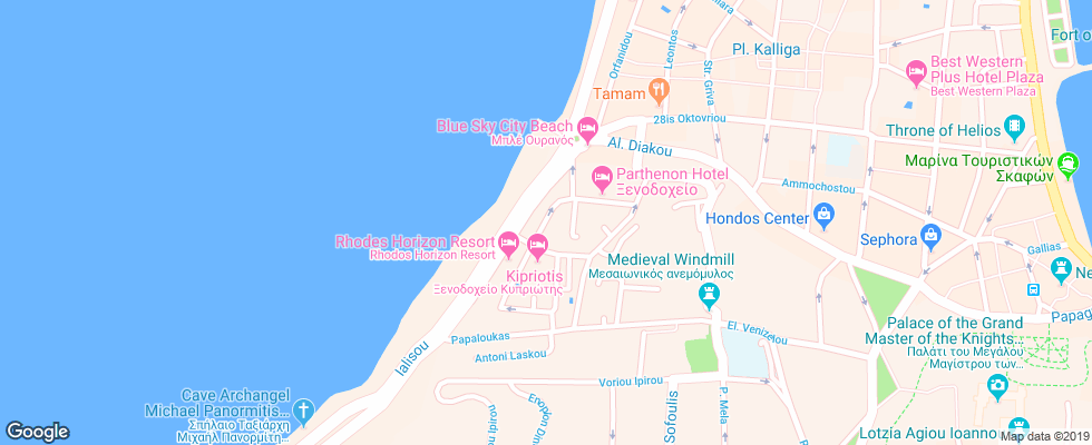 Отель Agla на карте Греции
