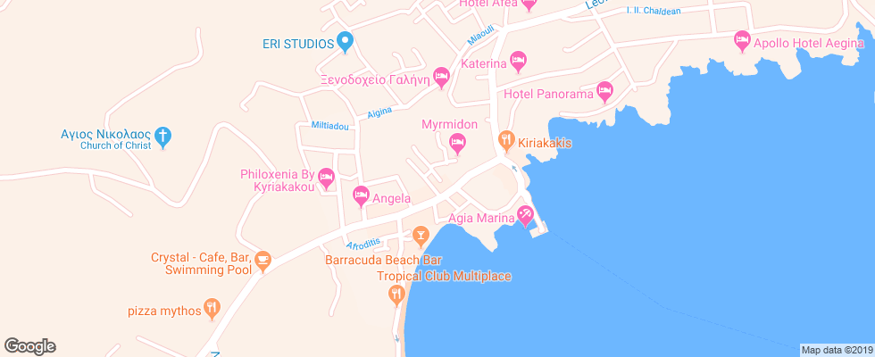 Отель Aigina Esperides Maisonettes на карте Греции