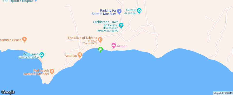 Отель Akrotiri на карте Греции