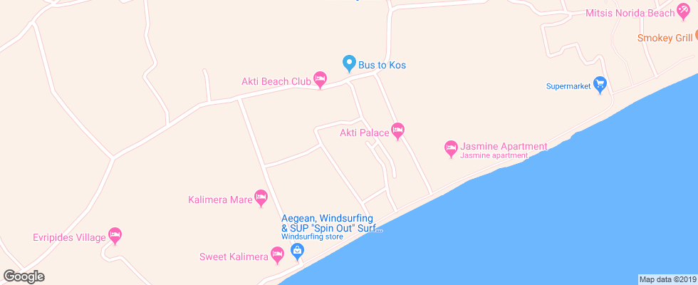 Отель Akti Beach Club Hotel на карте Греции