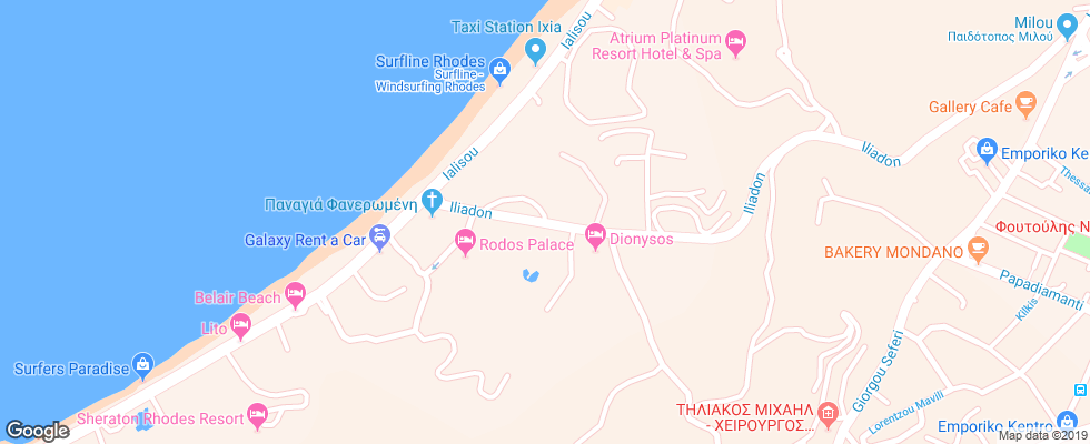 Отель Akti Imperial Deluxe Resort на карте Греции