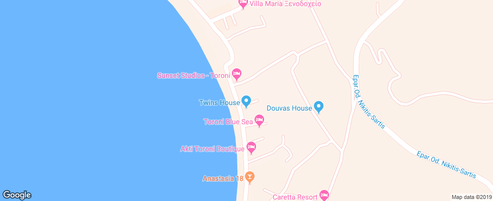 Отель Akti Toroni на карте Греции