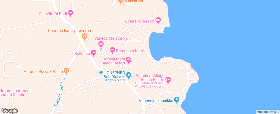 Отель Aldemar Amilia Mare на карте Греции