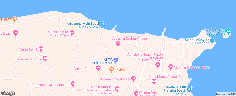 Отель Aldemar Cretan Village на карте Греции