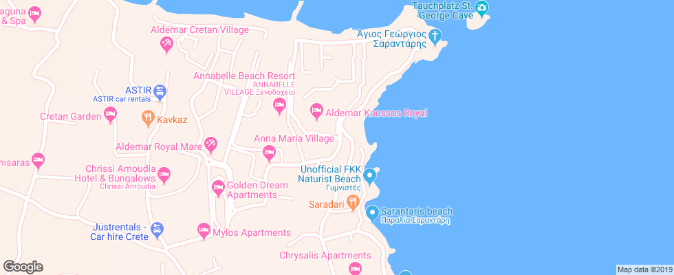 Отель Aldemar Knossos Royal на карте Греции